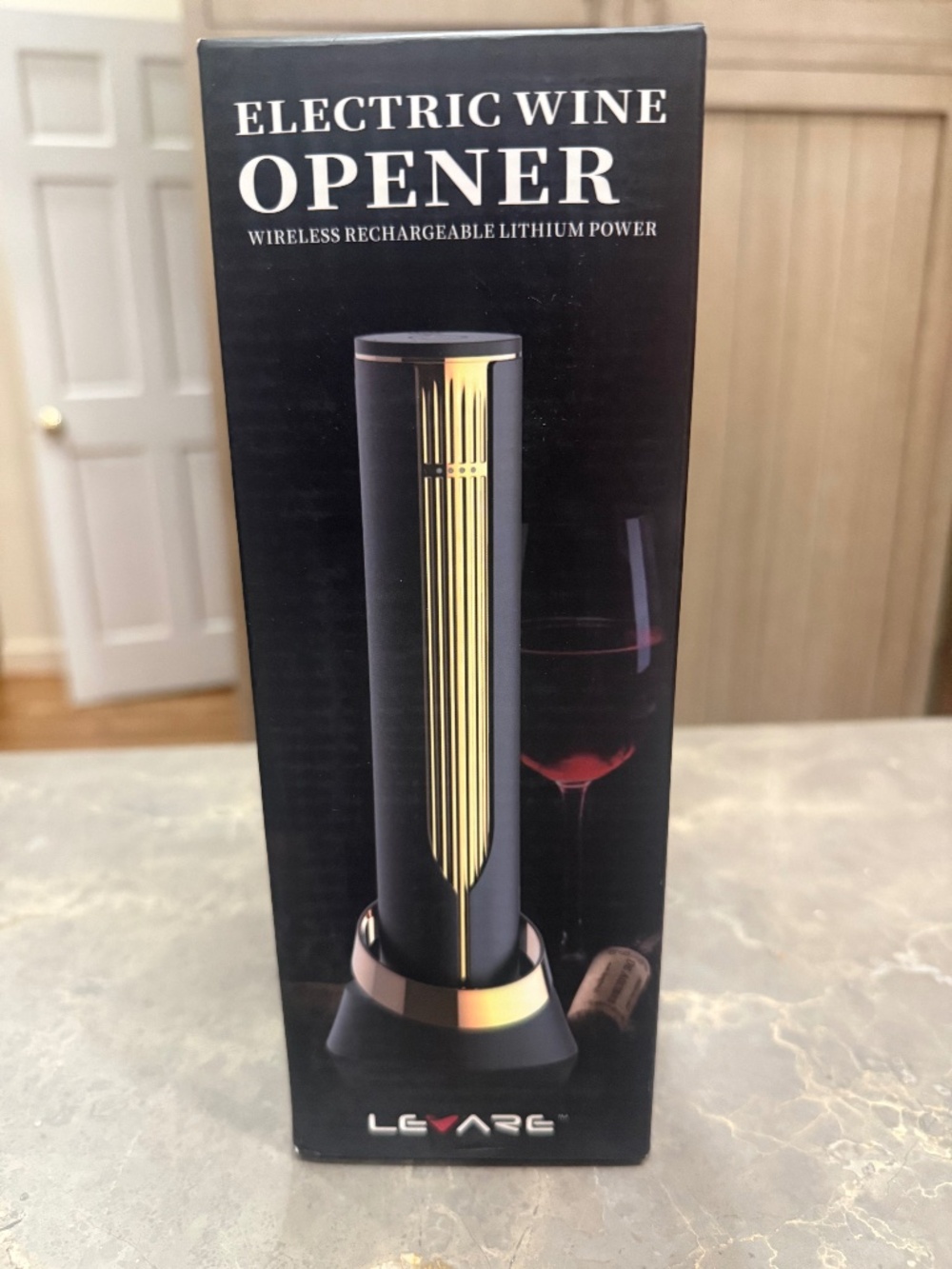 Levare Electric Wine Bottle Opener – Rechargeable Corkscrew with Foil Cutter